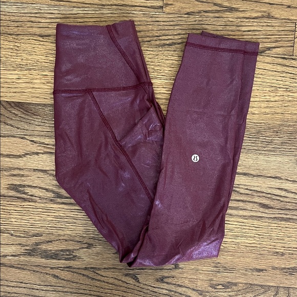 Lululemon Shimmer Burgundy Leggings - Picture 1 of 4